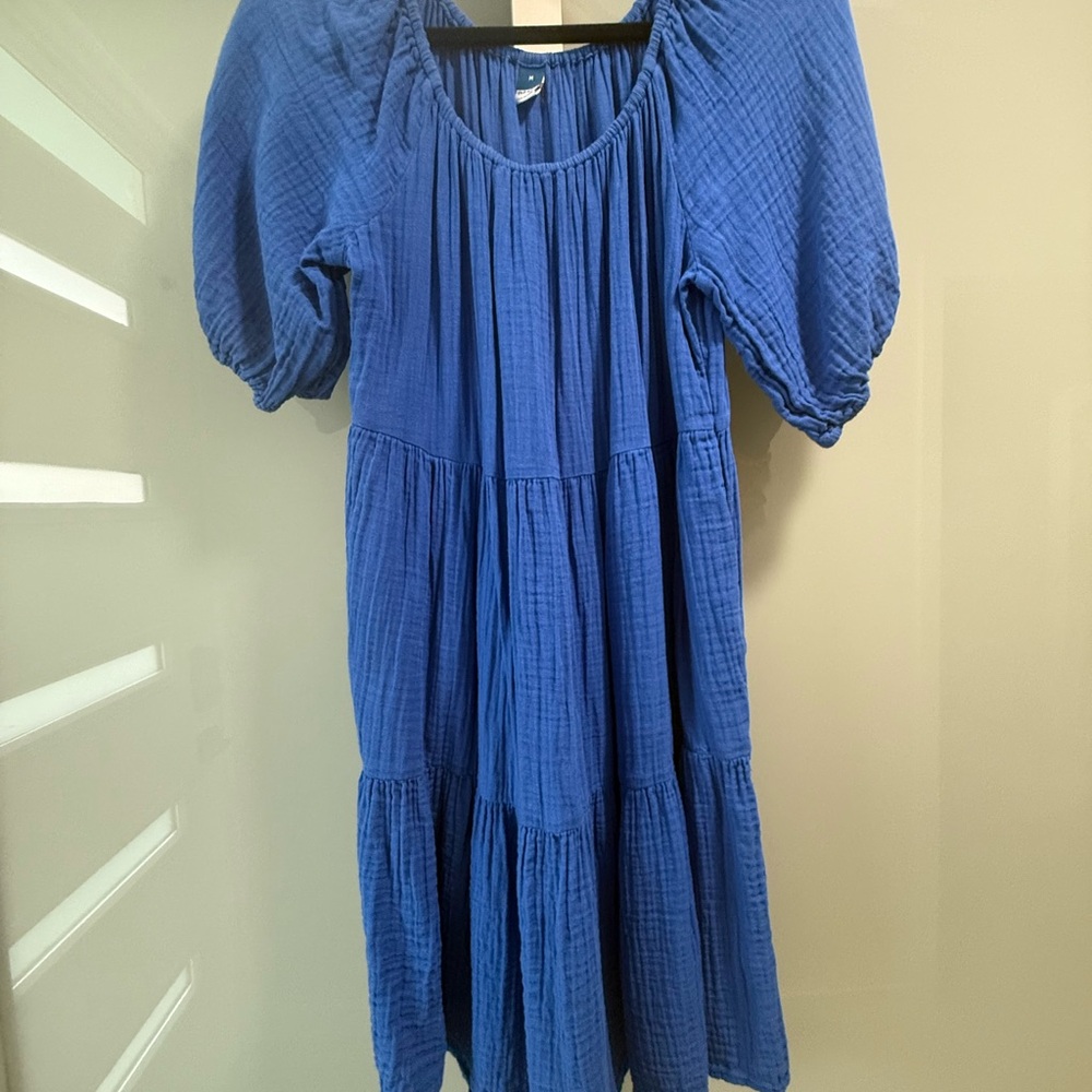 Royal Blue Waffle Dress Medium